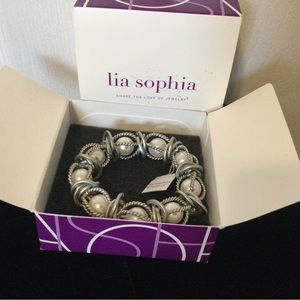 Lia Sophia Faux Pearl Stretch Bracelet